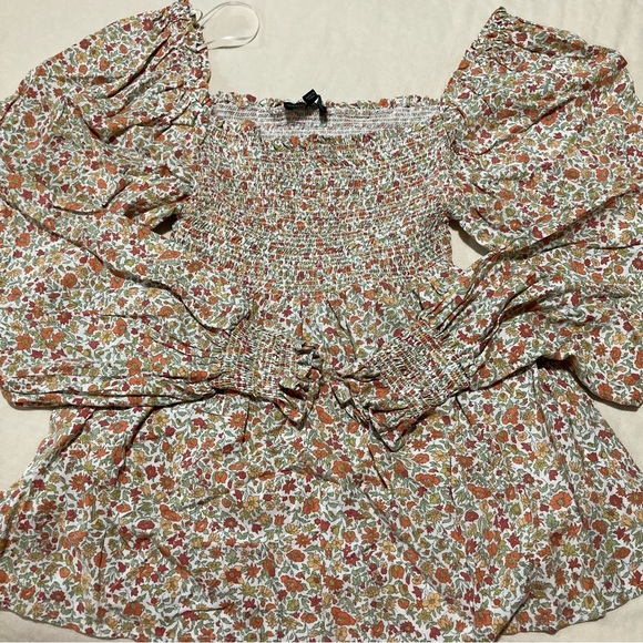 Cynthia Rowley Smocked Ruffled Blouse with Leg O’Mutton Sleeves | Ren Faire - Picture 13 of 14